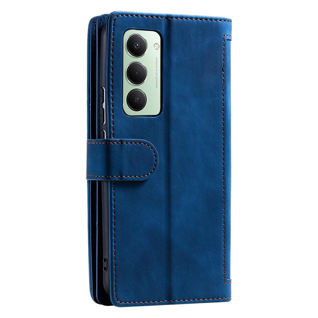 For Xiaomi Redmi 15 5G (EU) (171mm)/4G (EU) (171mm) Case 9 Card Slots Zipper Wallet PU Leather Phone Cover with Wrist Strap