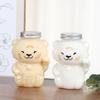 2pcs Disposable Milk Tea Juice Bottles 500ml Transparent Bear Beverage Bottles  Party