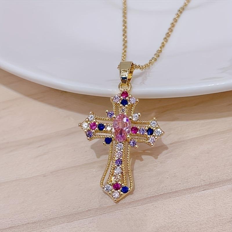 Cross Necklace Pendant Zircon Necklace Design Clavicle Chain