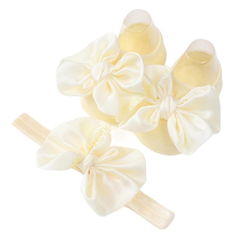 2 пары дышащих носков для пола, повязка на голову с бантом, детские носки-бабочки, подарок на день рождения DXAD