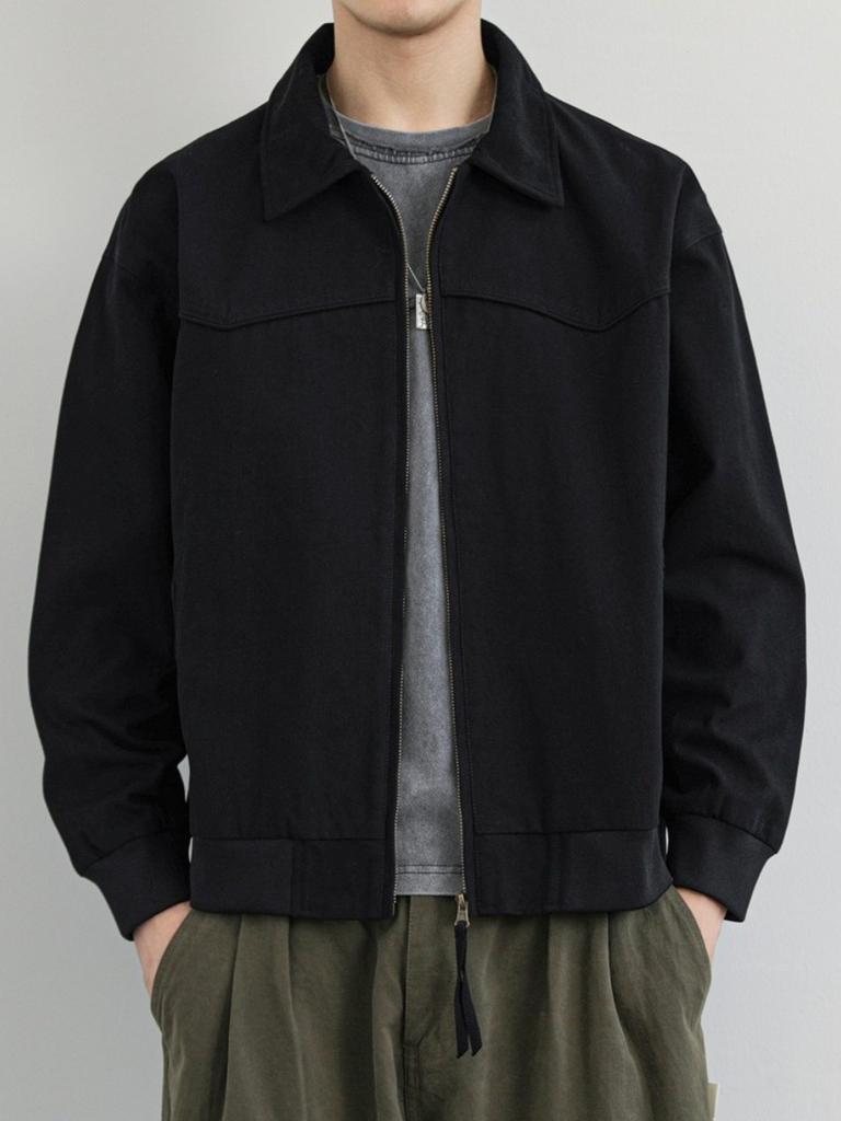 Хаки Куртка-спецовка для пары Мужская Весенне-осенняя трендовая брендовая Американский ретро отложной воротник спереди на плечах Детройтский топ