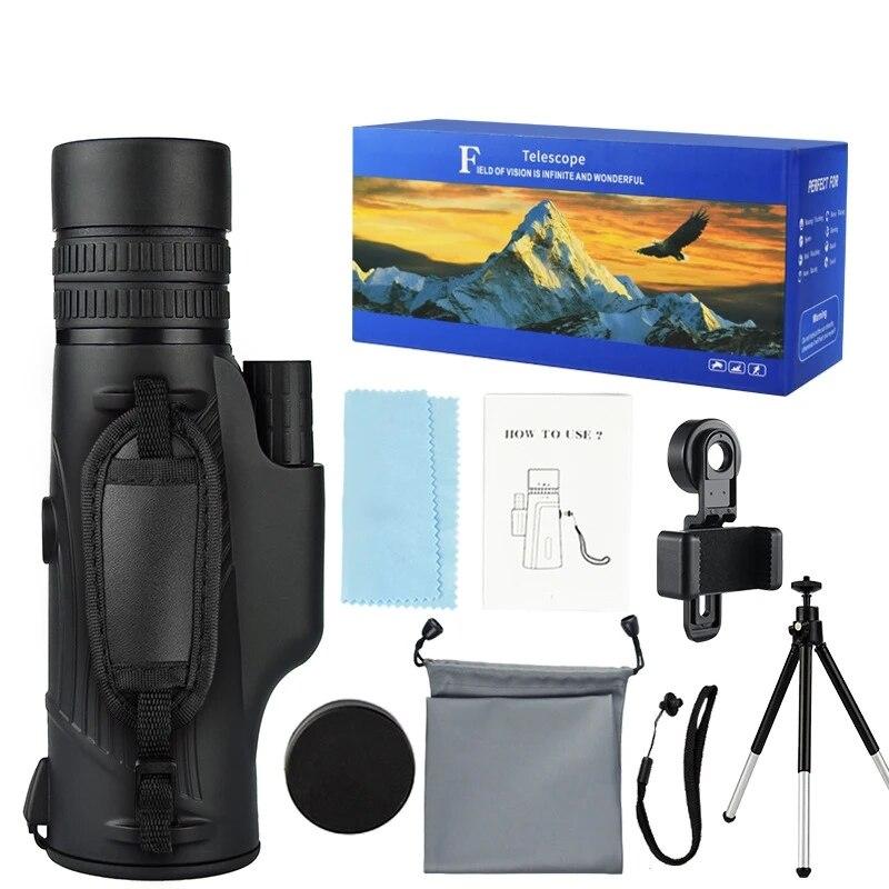 Монокулярный телескоп 12x50 ED Glass Монокуляры для взрослых с зажимом для телефона Водонепроницаемый для оборудования для наблюдения за птицами