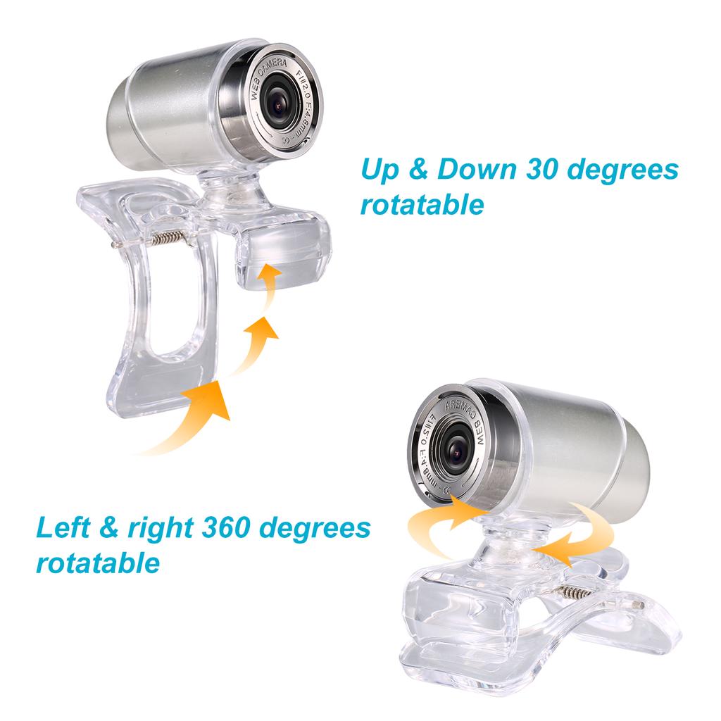 Веб-камера 640P, прямая трансляция веб-камеры, вращающаяся на 360 градусов USB-веб-камера для ПК, ноутбука, веб-камера с зажимом