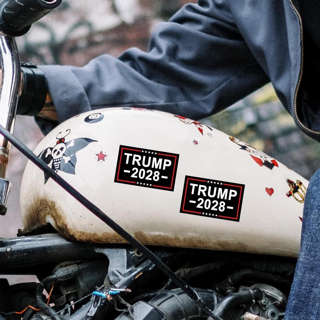 100Pcs Trump 2028 Stickers 2028 President Election Stickers and Decal for Car Bumper Motorcycles Helmets Laptop Window Waterproof Decor 2x3 Inch