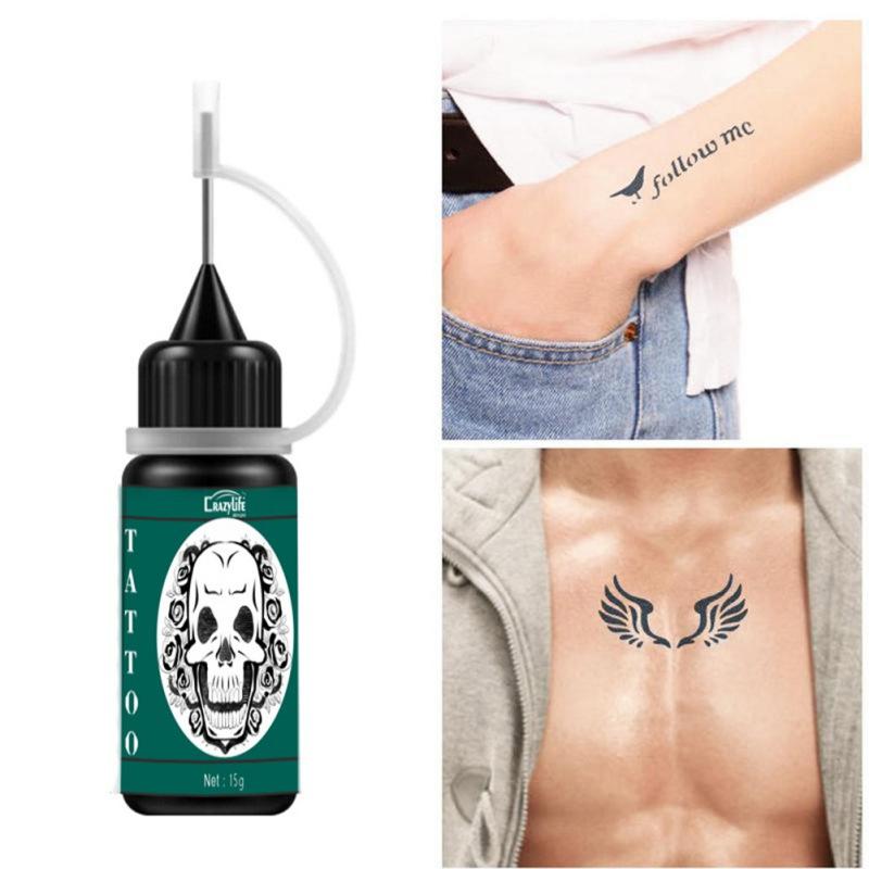Набор временных татуировок, чернила от руки, полупостоянные татуировки, татуировки «сделай сам», временные татуировки для женщин, детей, мужчин, полный комплект, 6 бутылок