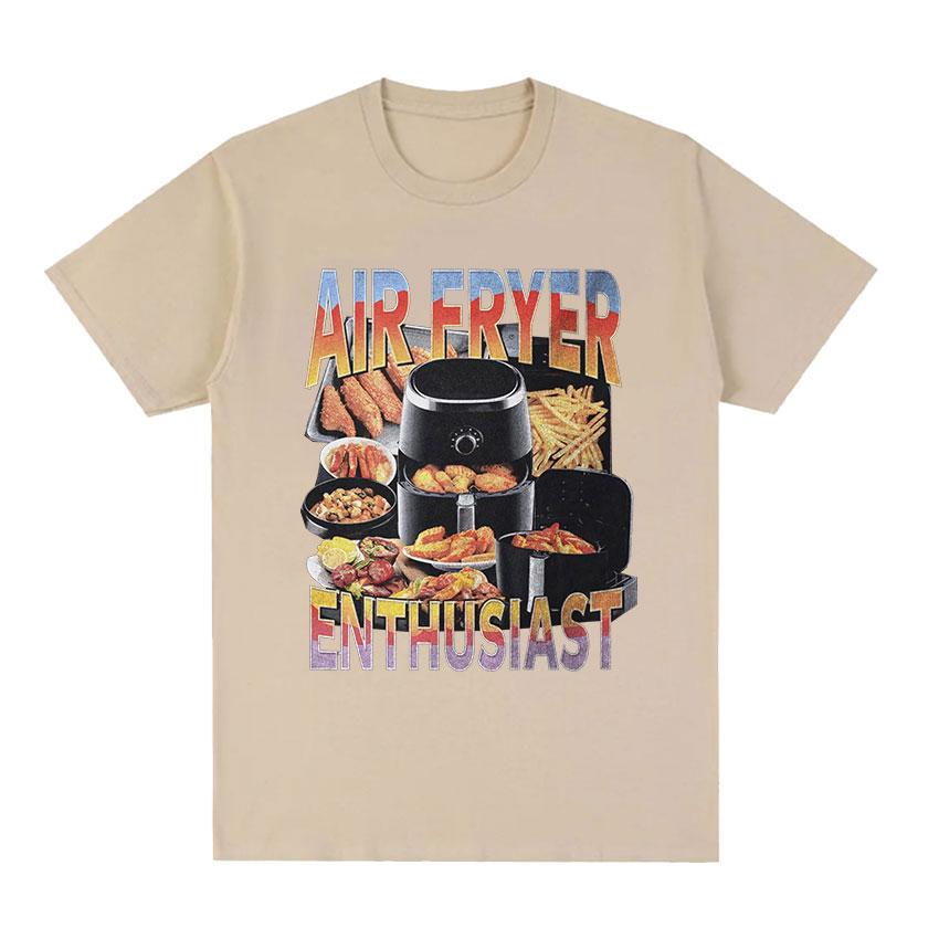 Air Fryer Enthusiast Funny Cooking Lover TShirts Men Women summer O-Neck short sleeve T-shirt fashion High Quality Cotton TShirt