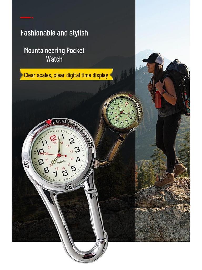 Светящиеся уличные часы-карабин: Удобные рюкзачные или карманные часы для пожилых людей и студентов