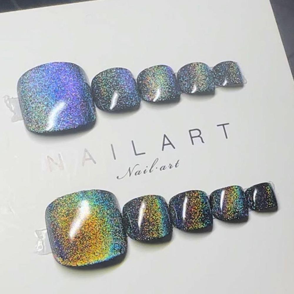 Короткие накладные ногти на ногах с квадратной головкой, модные накладные ногти для женщин