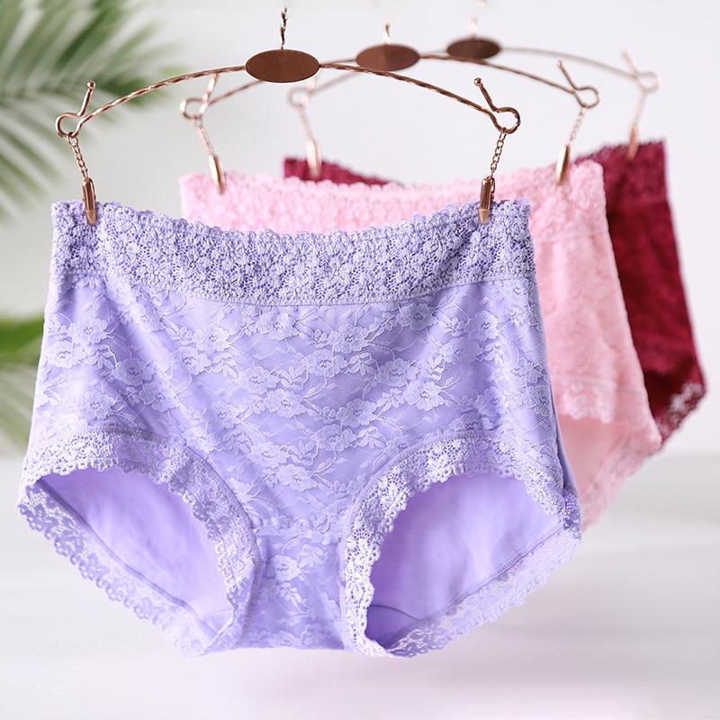 Большие размеры от L до 3XL Хлопковые трусики для женщин вес от 40 до 85 кг Высокая талия Кружевные слипы удобные трусы женское нижнее белье