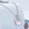 Bamoer 925 Sterling Silver Romantic Lace Butterfly Charms Pendant for Women Bracelet Bangle DIY Jewelry