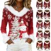 Long Sleeve Shirts For Women Cute Tops Christmas Prints Tees Blouses Casual Plus Size Basic Tops Pullover