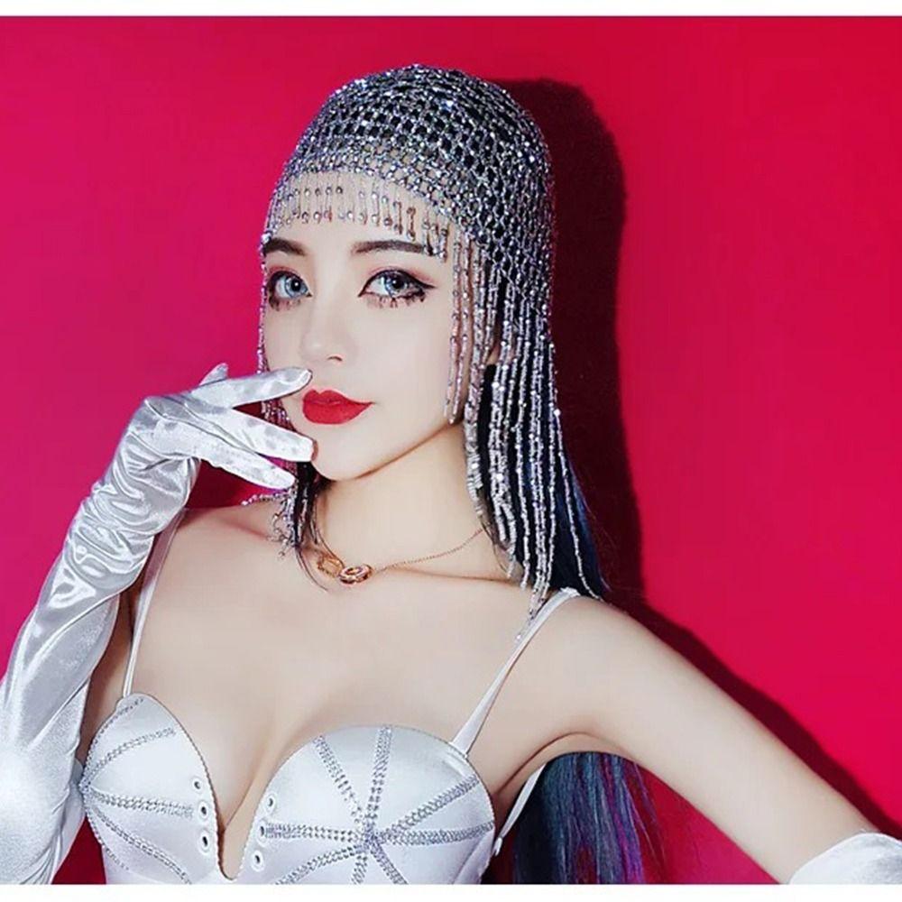 Gold/Silver Beaded Hat Handmade Women Hairpieces Beautiful Headband Hair Jewelry