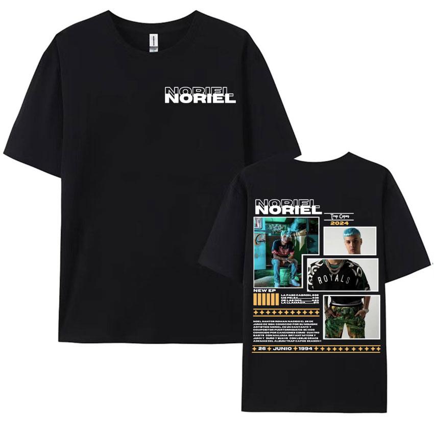 Rapper Noriel Album Tour Cover Tshirts for Men Women Hip Hop Pop Music Harajuku Y2k T Shirt Male High Quality Oversized Tshirt
