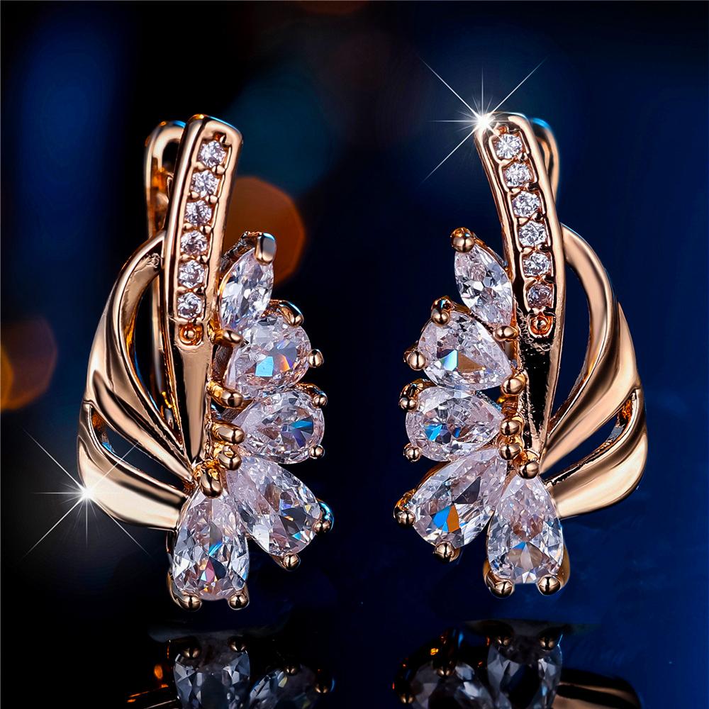 Изысканные синие зеленые серьги-кольца с цирконием для женщин, серебряные висячие серьги с цветком, элегантные вечерние украшения