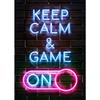 Gaming Colorful Line Art Poster Canvas Printing Decor Play Game Quotes Wall Decor for Gaming Room Boys Room Decoration Line Art