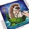 5D DIY Алмазная картина Полный круглый Ежик Алмазная художественная вышивка Животное