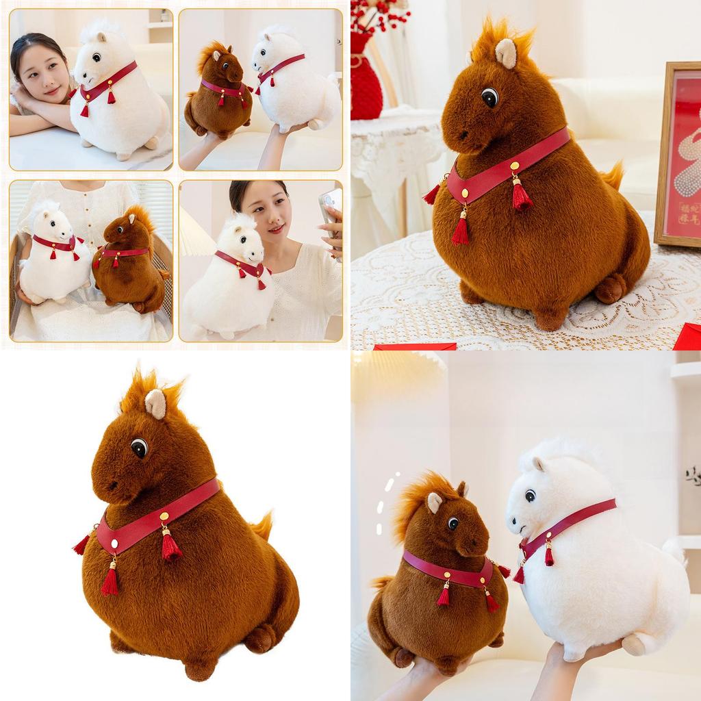 Creative Plush Pony Stuffed Animal Toy With Pp Cotton Filling For Kids Bedroom Decor