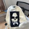 Зимний ретро панк свитер для пары с черепом