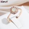 Kinel Lake Green Natural Zircon Rings For Women Bride Wedding Jewelry Gift