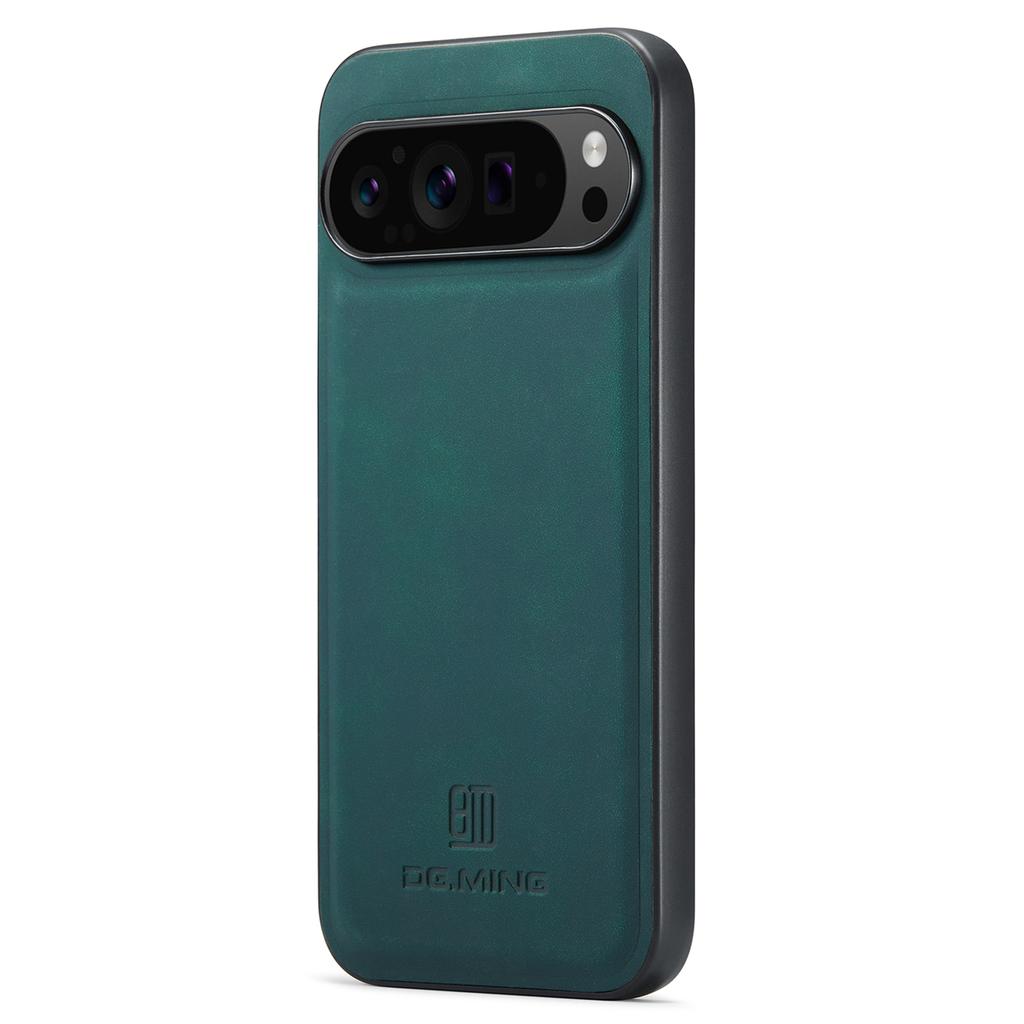 DG.MING Чехол для Google Pixel 9 Pro XL Гибридная телефонная оболочка из ПК+ТПУ, покрытая ПУ кожей