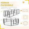 8-Piece Modular Dog Fence for Indoor and Outdoor Use, Steel, 80x60 cm, Black