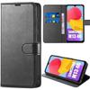 Protective Case for Samsung Galaxy M13 - BOOLING - Black Leather Effect - Shockproof and Scratch-resistant