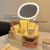 Зеркало для макияжа с подсветкой, выдвижным ящиком и органайзером