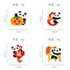 Zinc Alloy Enamel Dropping Brooch, Cute Cartoon Lucky Panda Snake Pattern 2025 Year of the Snake, New Year Festival Decorative Lapel Pin Badge