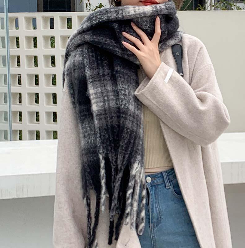 Blue Scarf Women's Winter High-end Warm Scarf Shawl