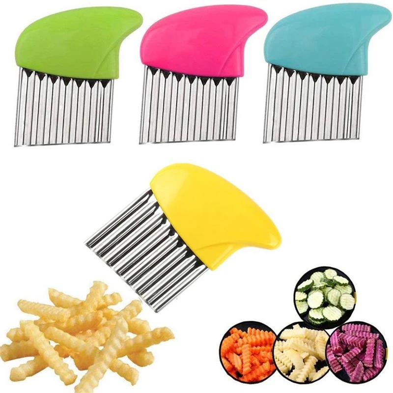 Potato Cutter Chips French Fry Maker Peeler Cut Dough Fruit Vegetable Kitchen Accessories Tool Chopper Crinkle Wavy Slicer7