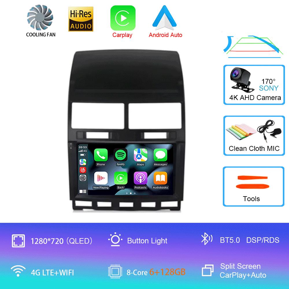 Автомагнитола Android 14 Carplay Auto Для Volkswagen Touareg GP 2002 - 2010 Навигация GPS Мультимедийный плеер Стерео видео wifi+4G BT