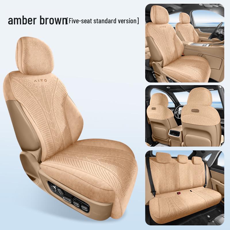 AITO M7 Car Seat Cushion, Universal All-Season Suede Saddle Pad for Six-Seater Vehicles