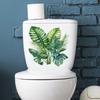 Green Plant Toilet Sticker Removable Self-adhesive Waterproof PVC Living Room Wall Art Fern Leaf Bathroom Toilet Lid Decoration Decal