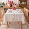 Вышитая прямоугольная скатерть для обеденного стола с кисточкой красного благоприятного облака и персикового цвета