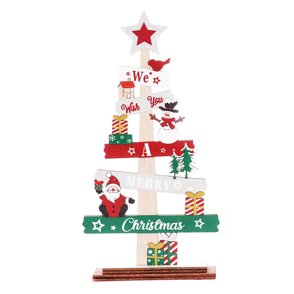 Рождественское украшение, деревянный орнамент, сборная настольная фигурка, милая картина для домашнего декора, вечерние, праздничная, детская комната