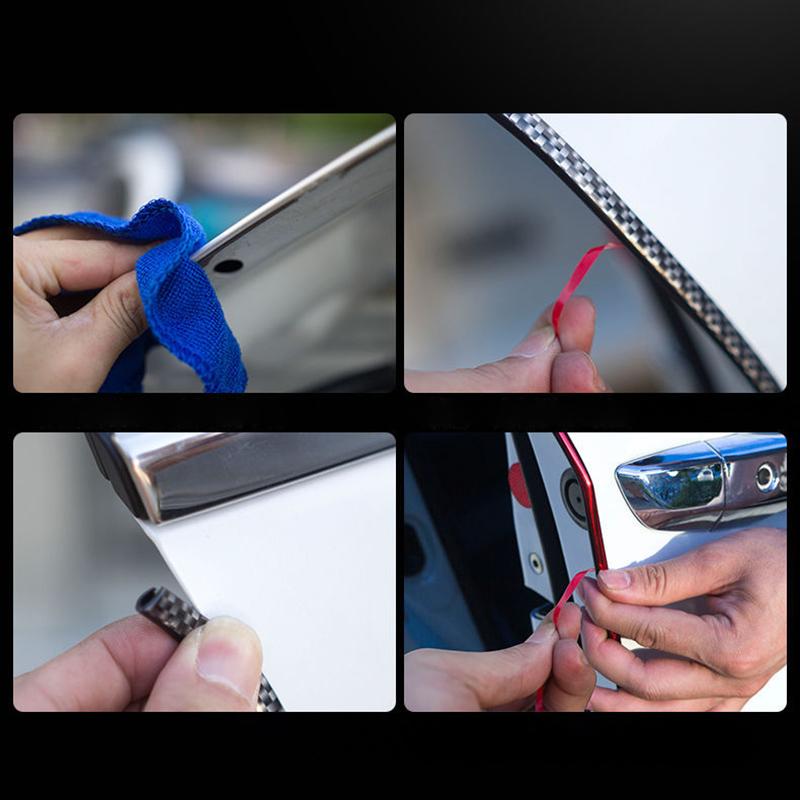 5/10M Chrome Car Door Edge Protection Strip Auto Door Anti Collision Strip Door Moldings Trim Adhesive Scratch Protector