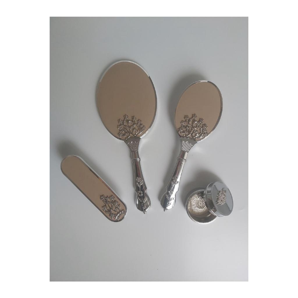 Off-white Bridal Bundle Mirror Comb Set / Dowry Box