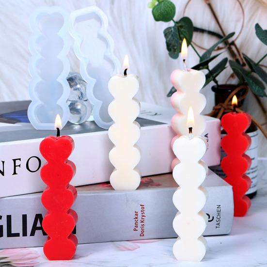 5 полостей, форма для свечей, 3D форма, антипригарное покрытие, сделай сам, силиконовая форма для литья свечей для ароматерапии и сердца любви для дома