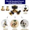 3/4" Brass Garden Hose Connector, 2-Way Y-Distributor Tap Fitting with On/Off Valves, for Home Garden Outdoor Use
