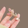 Zircon Tulip Flower Pearl Brooches For Women Sweet Floral Lapel Pins Banquet Party Clothes Corsage Jewelry Gift