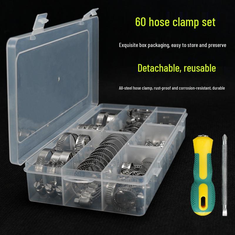 Набор из 60 штук: Американские хомуты для шлангов из нержавеющей стали 304 (6-38 мм)