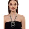 Shining Diva Fashion Latest Stylish Traditional Oxidised Silver Necklace Jewellery Set for Women