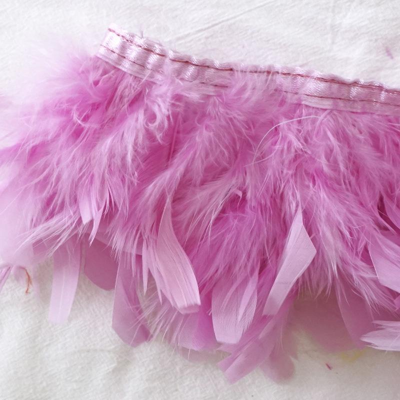 Encrypted Turkey Feather Fire Piece Feather Cloth Edge Skirt Lace Feather Lamp Diy Dance Clothes Accessories Decorative Materials