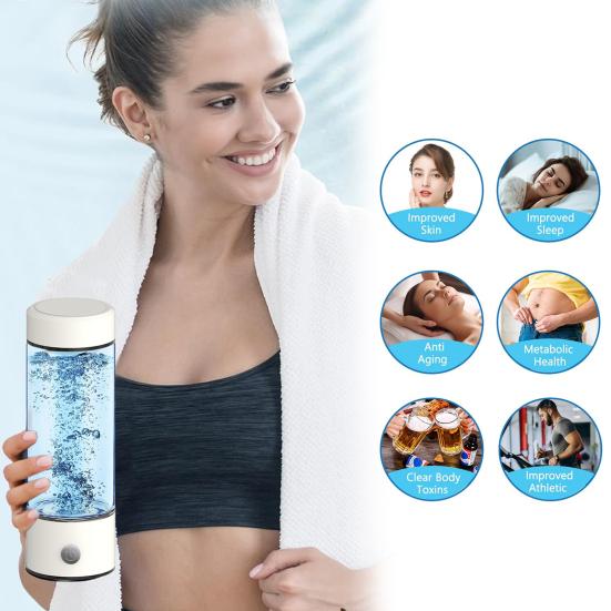 Генератор бутылки с водородной водой объемом 420 мл, 3-минутная чашка для быстрого электролиза водорода, SPE и PEM, 1600ppb ионов водорода, бутылка для очищенной воды