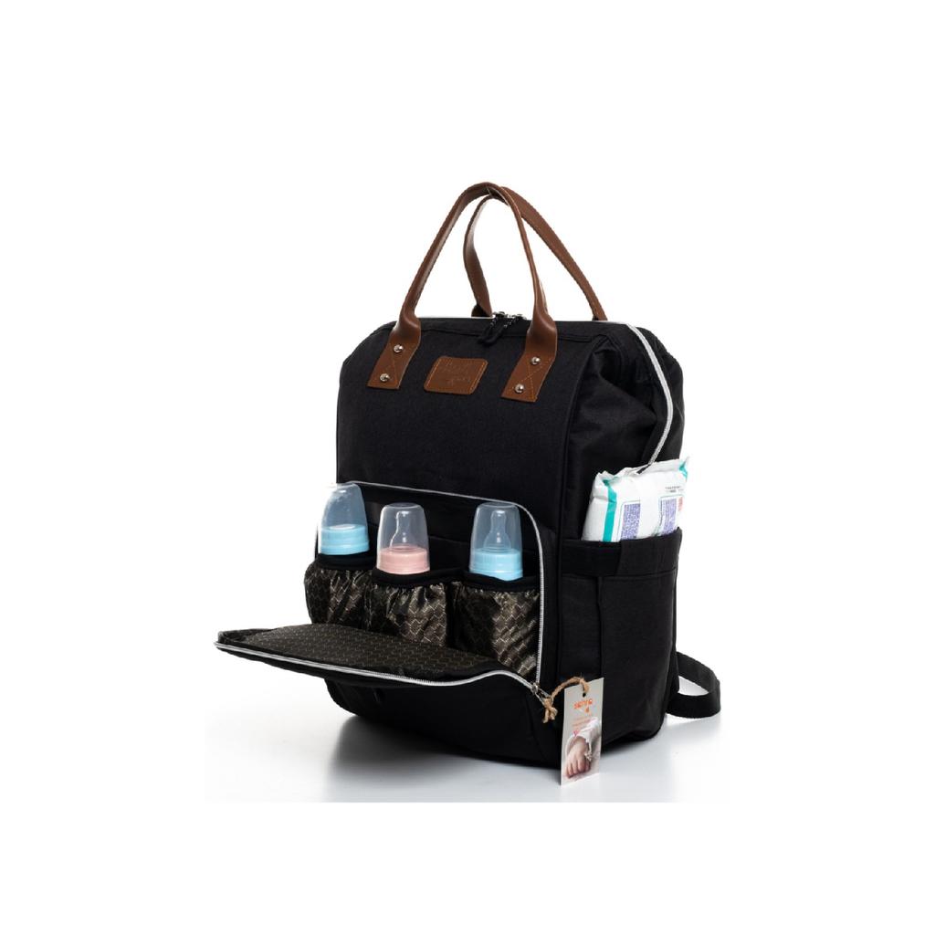 Черно-серый рюкзак для ухода за мамой и ребенком с бутылочкой-термосом, водонепроницаемая коляска с вешалкой