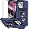 Protective Case for iPhone 16 Pro - BOOLING - Navy Blue - Shockproof - Camera Cover - Tempered Glass