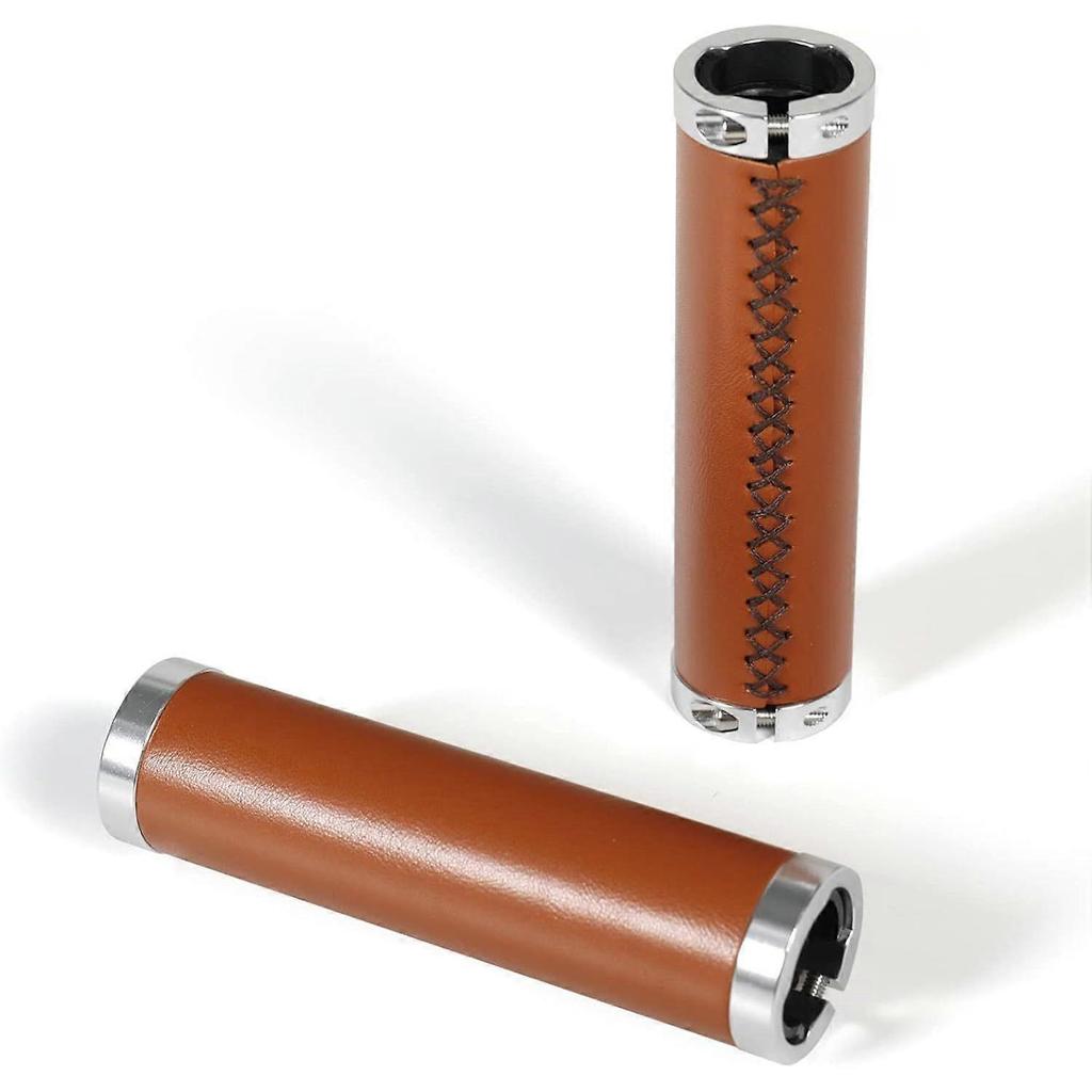 SeraphinaT Bike Handlebar Grips Double Lock on Leather Handlebar Grips for