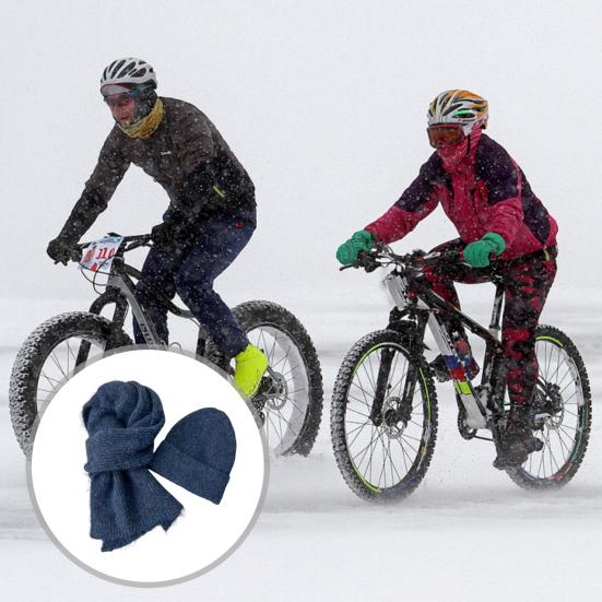 2Pcs/Set Hat Scarf Set Thermal Lined Double-Layer Design Knitted Long Scarf Hat Set Unisex Winter Outdoor Sports Wear