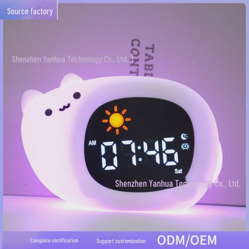 Детский силиконовый будильник Sunrise с ночником и ЖК-дисплеем
