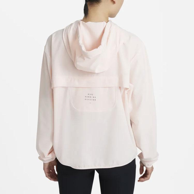 Nike Пуловер со светоотражающим логотипом Run Division, женская куртка для бега со складным капюшоном, розовая DD5394-864